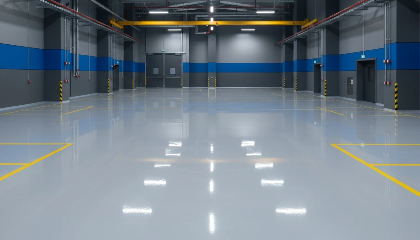 Warm copper metallic epoxy decorative floor finish
